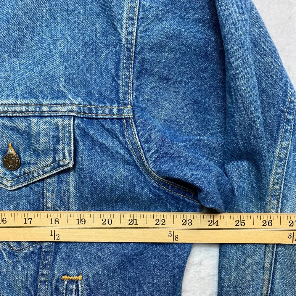 Levi's Denim Trucker Jacket Mens Large Blue Vintage 90s Made in USA 70507-0214 - Picture 6 of 12